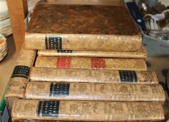 Hume, David - The History of England, 9 vols, 8vo, with portraits, tree calf, London 1796